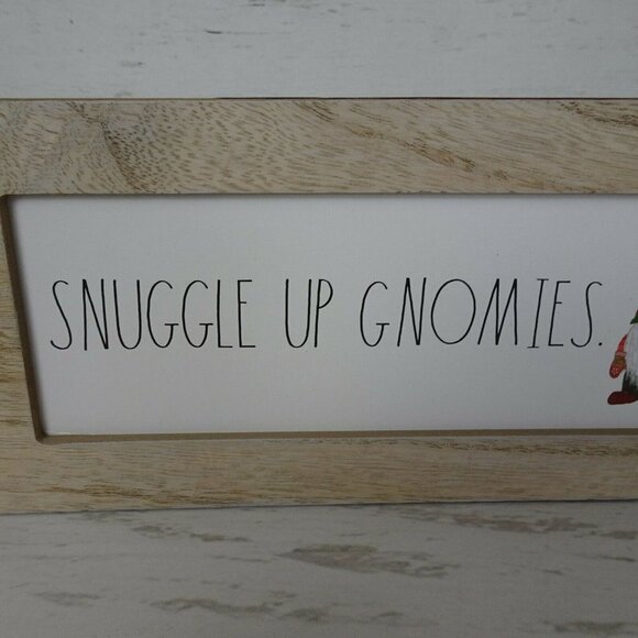 New Rae Dunn Snuggle Up Gnomies Wooden Sign Art Holiday Decor Farmhouse - Picture 4 of 12